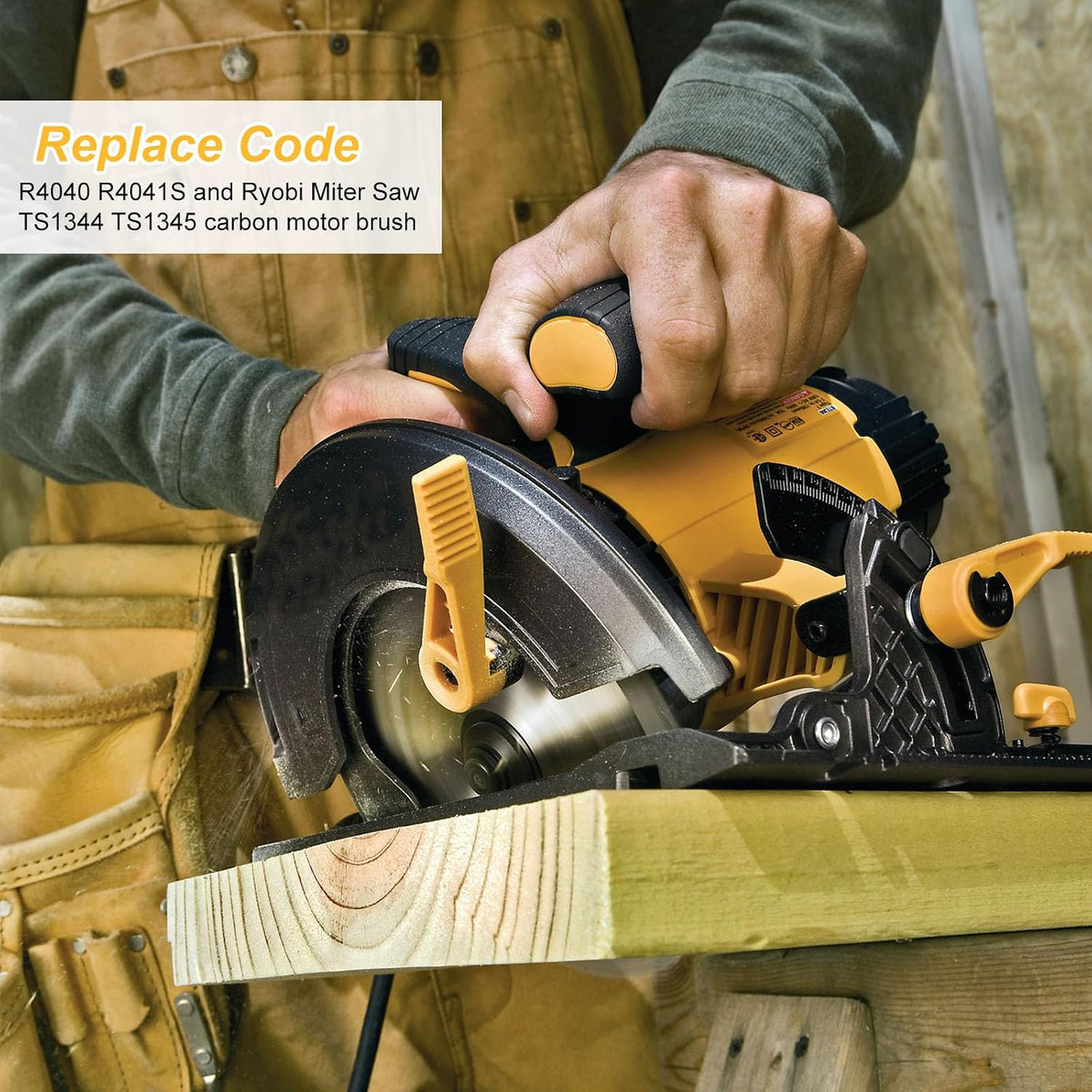 4 Pack 089006017092 Carbon Motor Brush Compatible with Ridgid Tile Saw R4040 R4041S and Ryobi Miter Saw TS1344 TS1345 Carbon Motor Brush