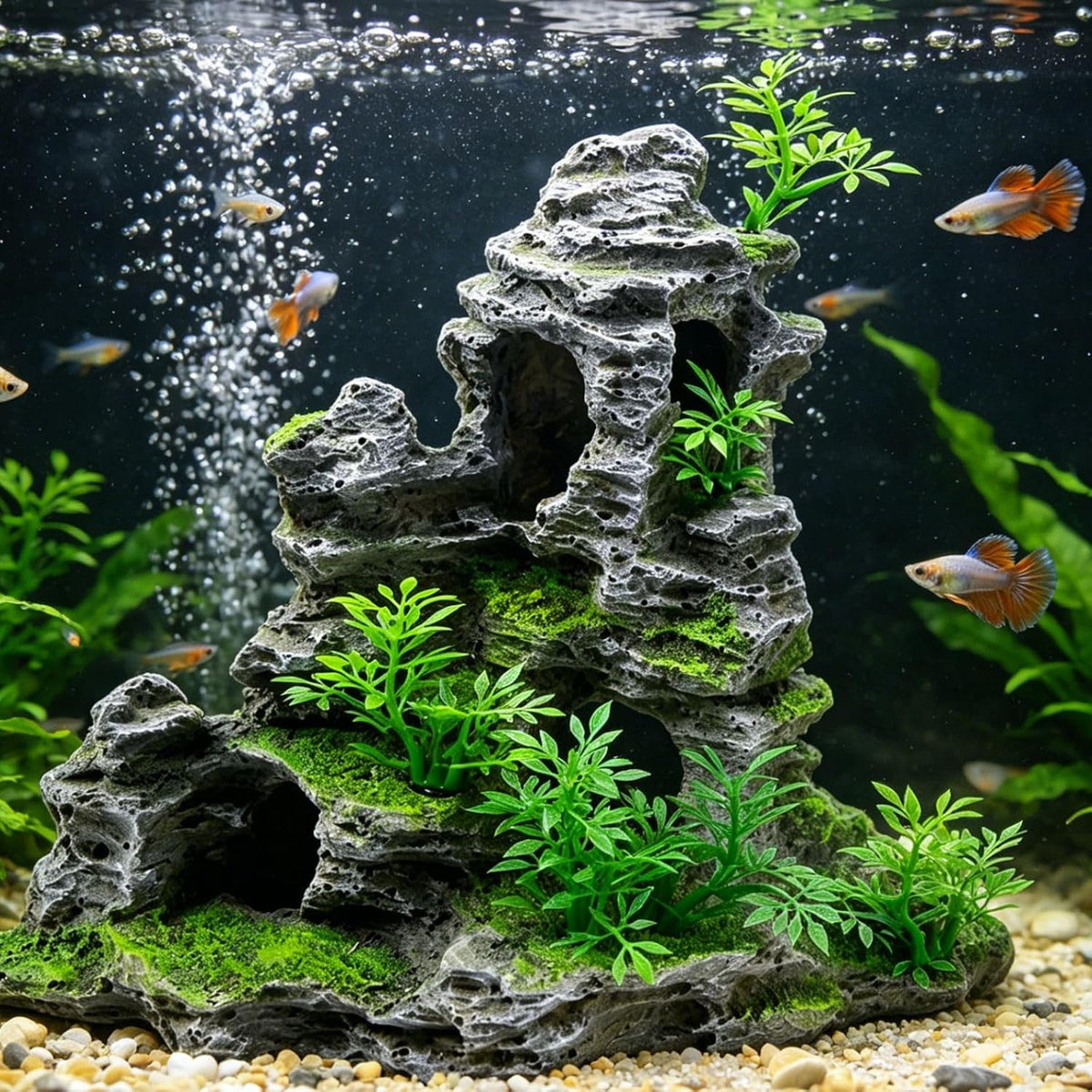 Aquarium Mountain View Stone Ornament
