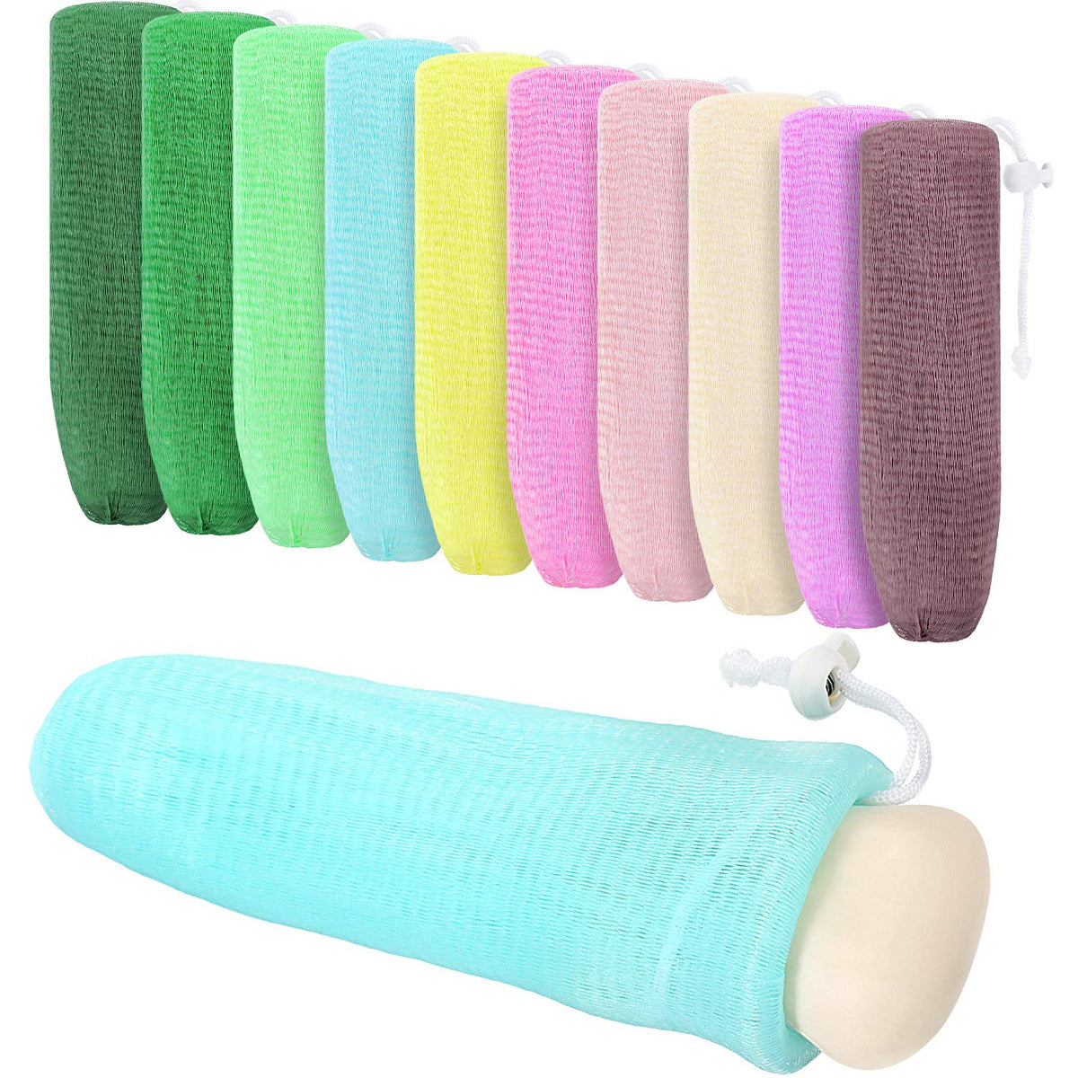 10 Pieces Mesh Soap Saver Bag Loofah for Bar, Exfoliating Shower