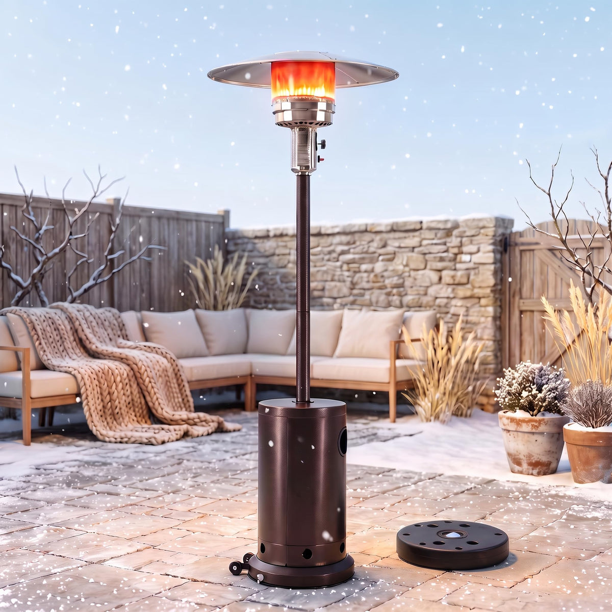 48,000 BTU Propane Patio Heater with Sandbox for Outdoor Use