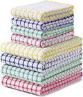Kitchen Towels and Dishcloths Set, Set of 8, Blue/Yellow/Red/Green | Cotton Terry Kitchen Dish Towels, Super Soft and