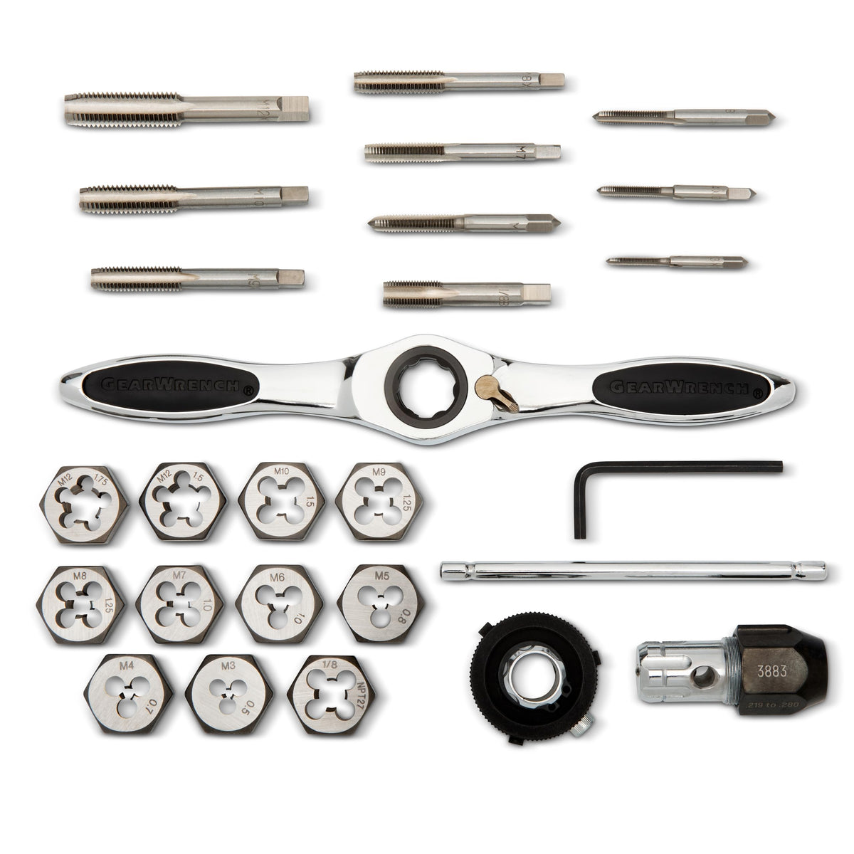 GEARWRENCH 27 Piece Metric Ratcheting Tap & Die Set | 82814