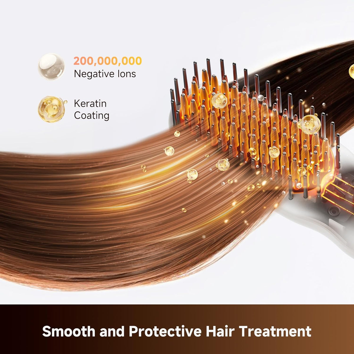 Silky Cordless Hair Straightening Comb, Rechargeable Ionic Straightener Brush for Women, 2Billion Ions, Fast Heating