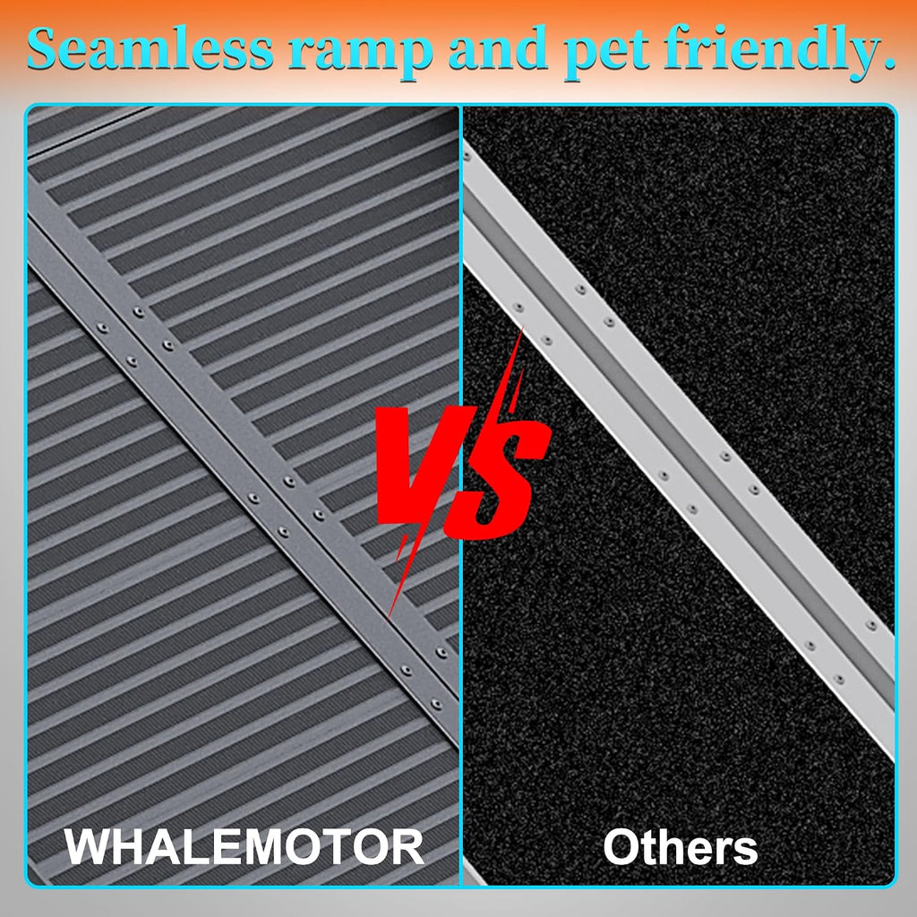 Black Portable Wheelchair Ramp, 7FT No-sew Non-Slip Aluminum Wheelchair Ramp, Folding Portable Wheelchair Ramps for