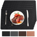 Vinyl Plastic Placemats Set of 6 Waterproof Wipeable Table Mats