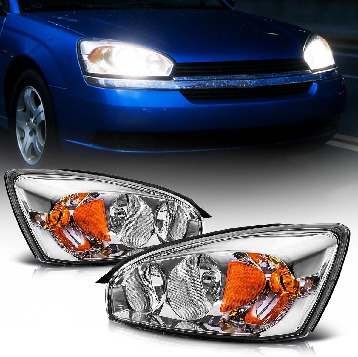 PHILTOP Headlight Assembly Fit for Chevy Malibu 2004-2007