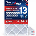 TruFilter 16x24x1 Air Filter MERV 13 AC Filter, HVAC Furnace Filter, 4 Pack (ACTUAL SIZE 15.69"x23.69"x0.75")