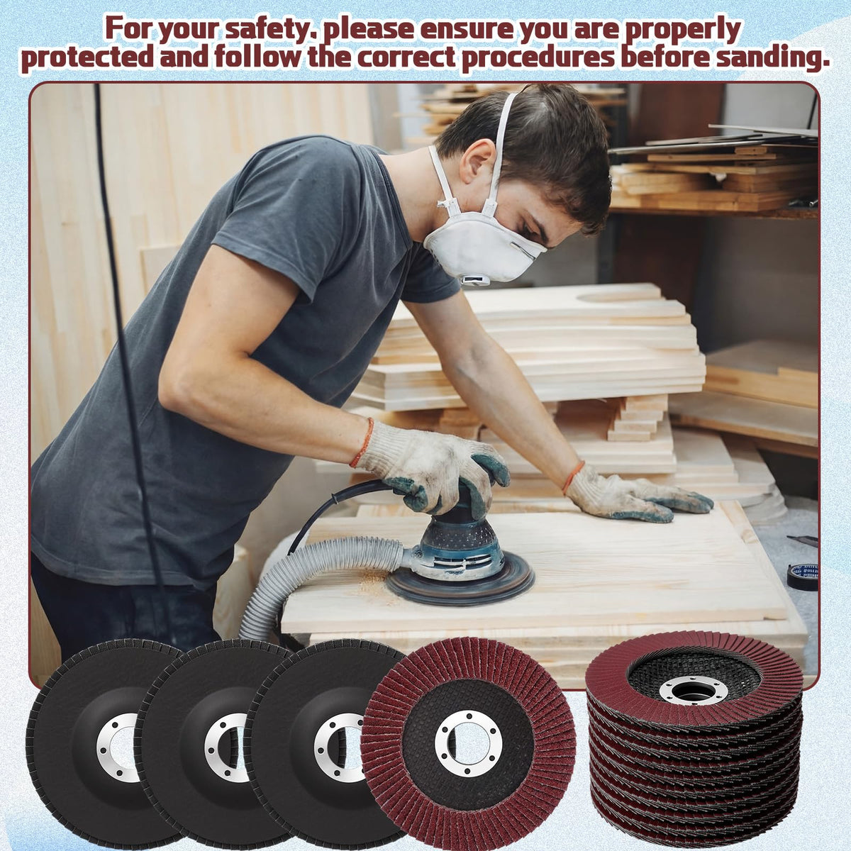 Landhoow 40 Pack Flap Discs 4 1/2 Inch for Angle Grinder 4.5 x 7/8 Inch Aluminum Oxide Sanding Grinding Wheels Grinding Discs Abrasives Flapper Wheel for Wood Metal Sanding (40,60,80,120 Grit)