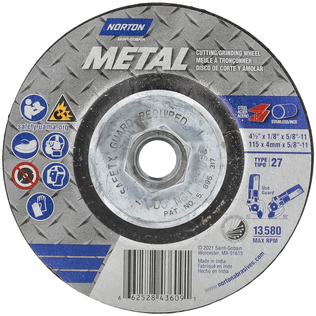 Norton 66252843609 Type 27 Grinding Wheel Pack of 10