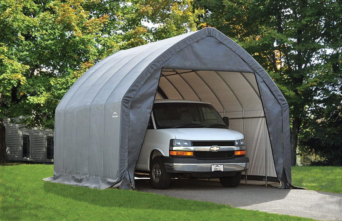 Garage-in-a-Box Portable Outdoor Garage for SUV and Full-Size Trucks, All-Season Car Canopy Carport with Alpine Style