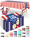 Patriotic Plastic Table Cloth Disposable 10 Pack，American Flag