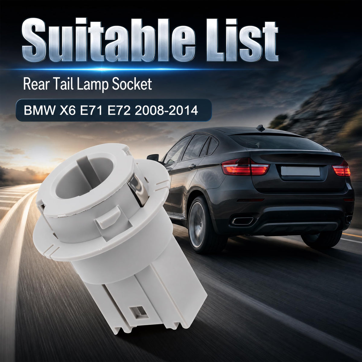 Svicari Rear Tail Lamp Socket Fit for BMW E71 E72 2008-2014 Replace OE 63212336507 2PCS