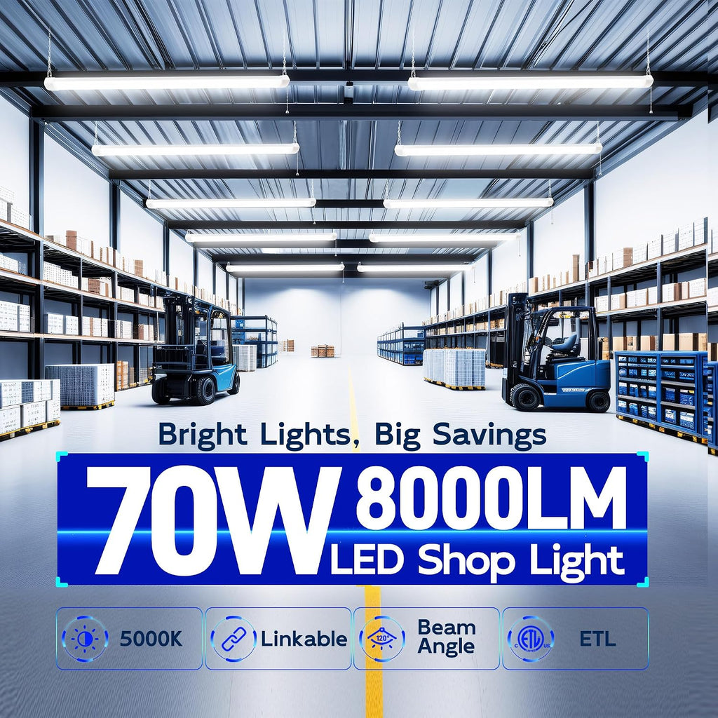 hykolity 4FT 70W LED Shop Light Linkable, 8000lm(300w Equivalent)