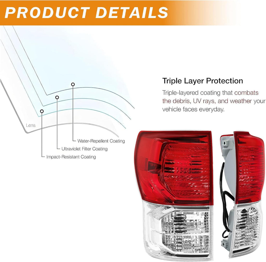 Passenger Side Tail lights Assembly Compatible with 2010-2013 Toyota Tundra