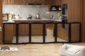 Freestanding Solid Wood Folding Pet & Dog Barrier Gate with Support Feet for Wide Indoor Openings, Hallways & Stairs