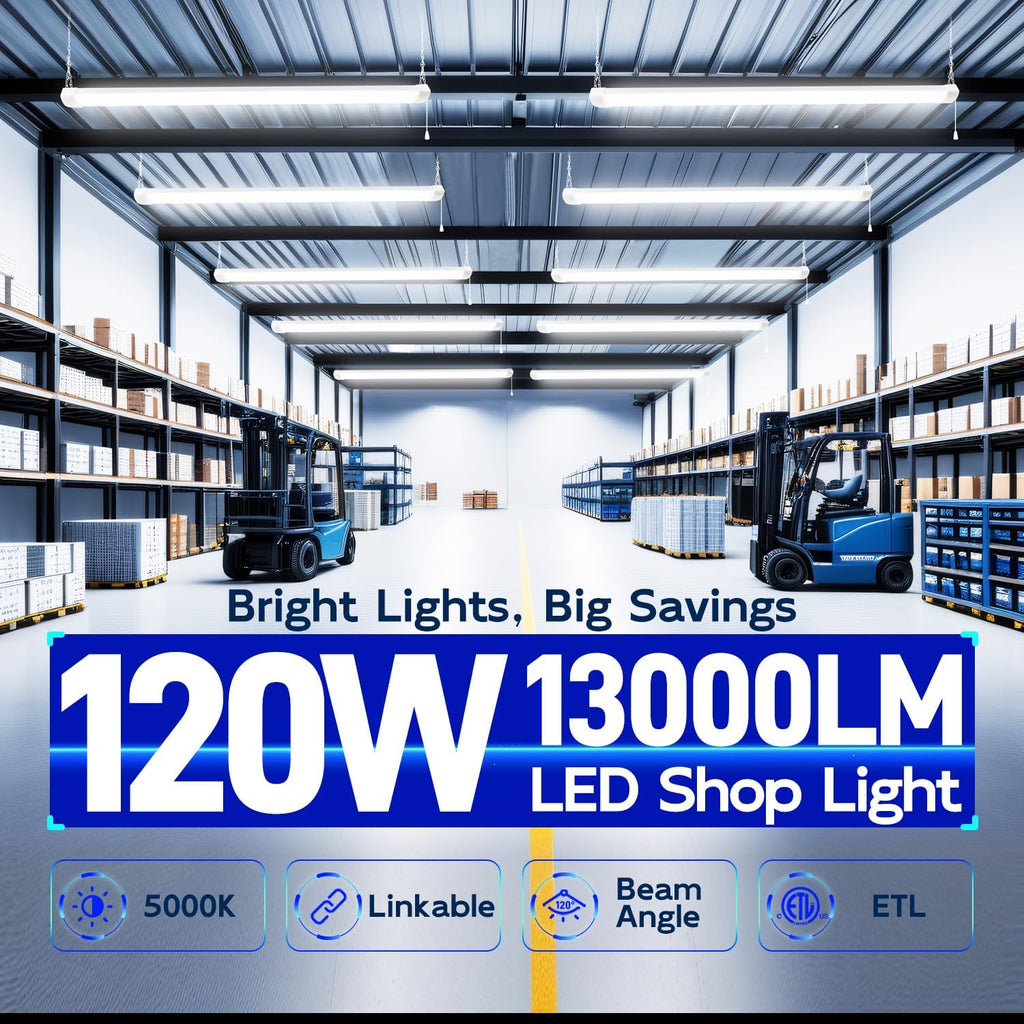 hykolity 4FT 120W LED Shop Light Linkable,13000LM(400w Equivalent), 5000K