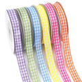 Gingham Ribbon 6 Rolls 60 Yards Spring Plaid Ribbon for Gift Crafts