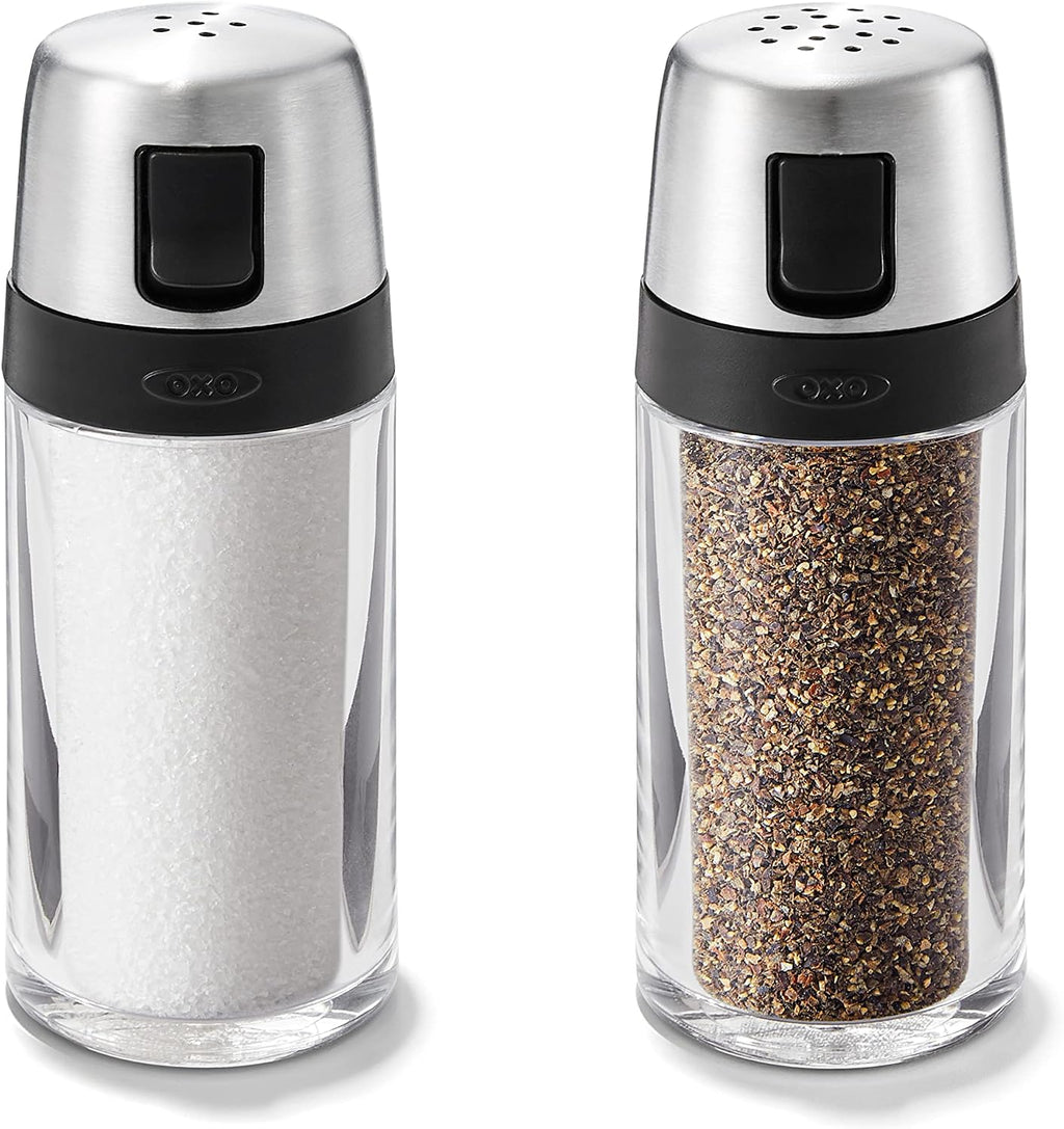 Good Grips Salt & Pepper Shaker Set, Easy to Refill with Twist-Off Lid
