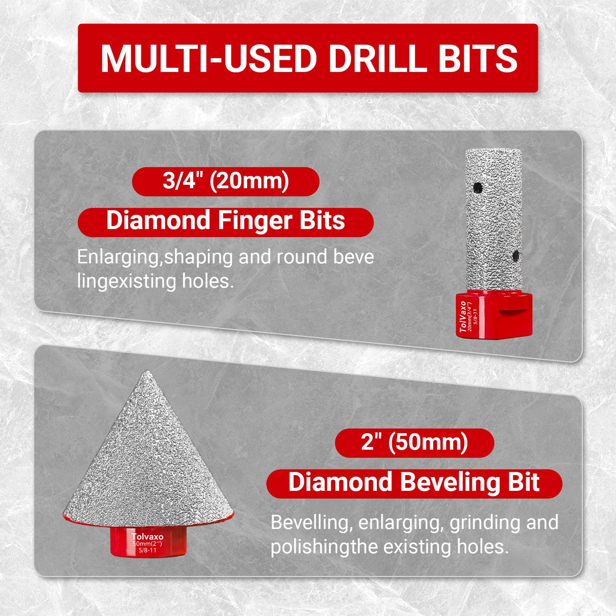 Diamond Hole Saw Kit, Tile Hole Saw Kit Vacuum Brazed 11Pcs (1/4"-5")