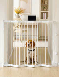45" Wide x 36" Tall Extra-Wide Retractable Indoor Mesh Pet & Child Safety Gate with One-Hand Safety Lock for Wide Openings, Patios & Stairways