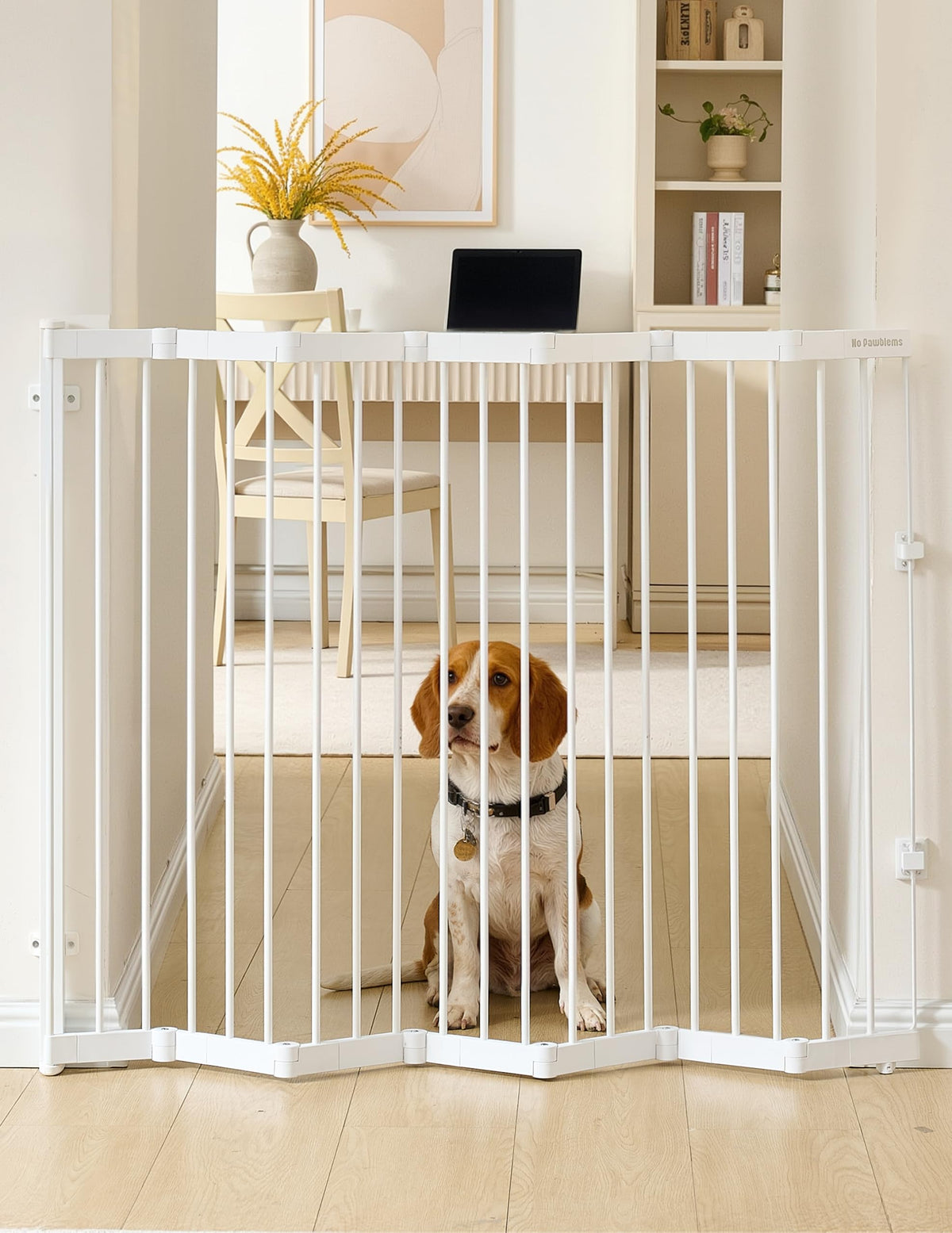 45" Wide x 36" Tall Extra-Wide Retractable Indoor Mesh Pet & Child Safety Gate with One-Hand Safety Lock for Wide Openings, Patios & Stairways