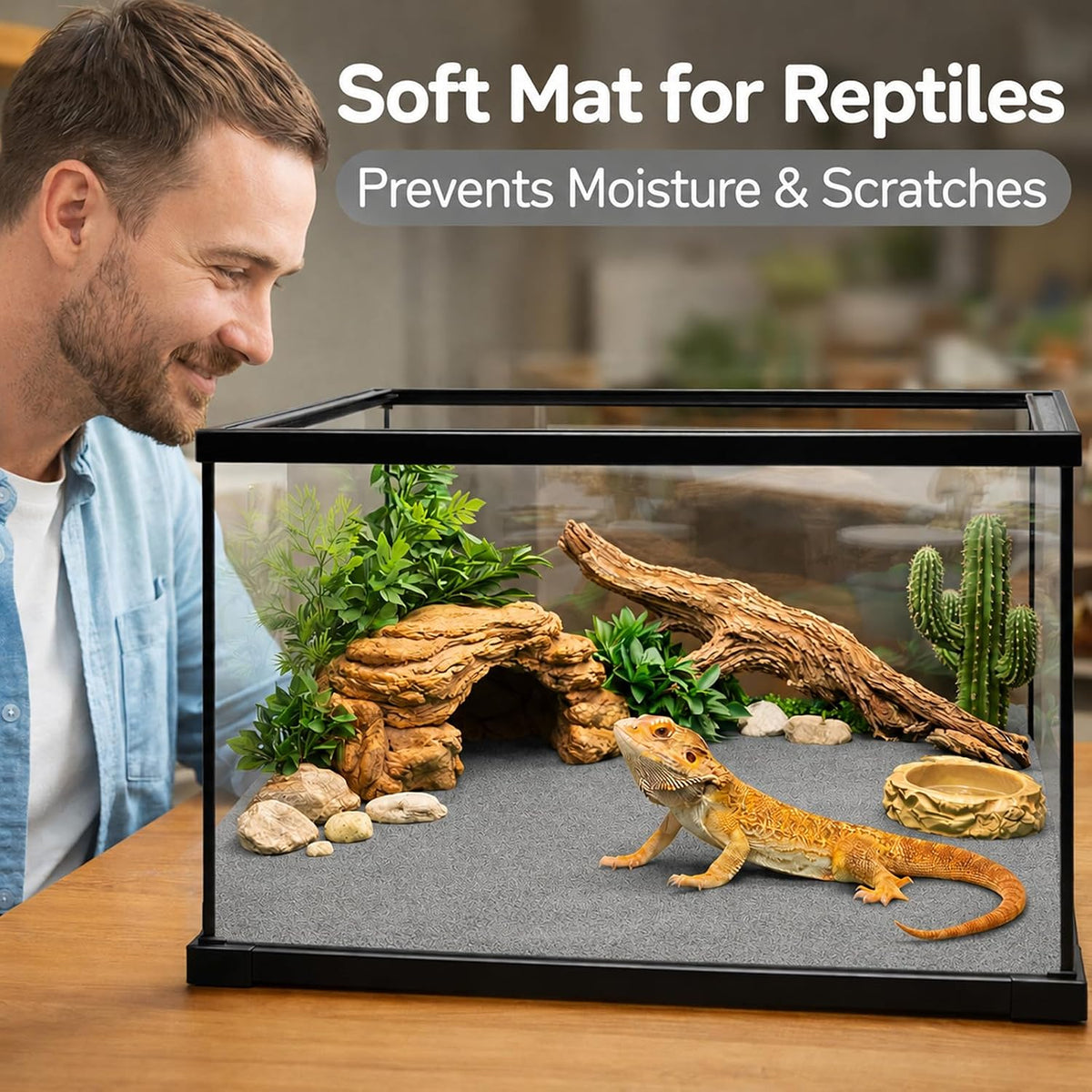 2 Pack Reptile Carpet, 39’’ x 20’’ Terrarium Bedding