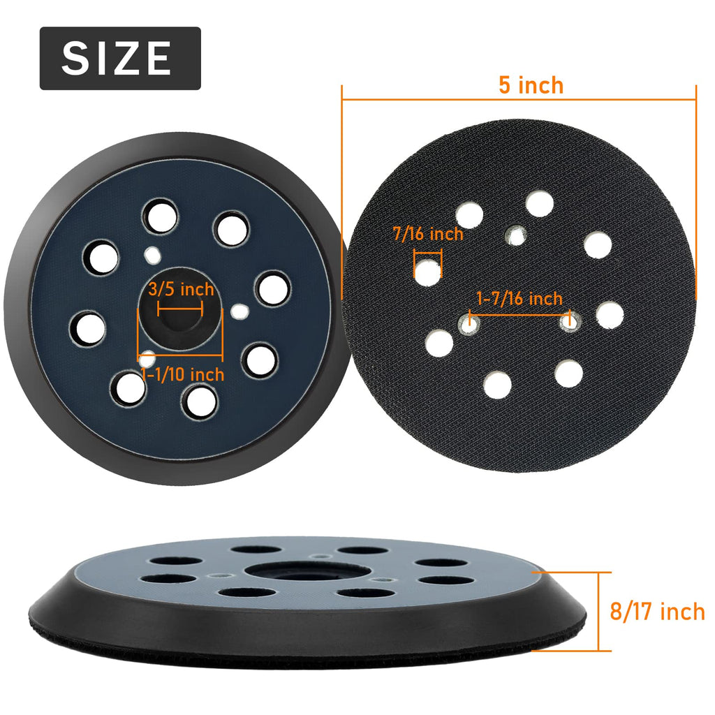 2 Pack 5‘’ Sander Replacement Pad Compatible with DeWalt DW4388 DW421 DW423