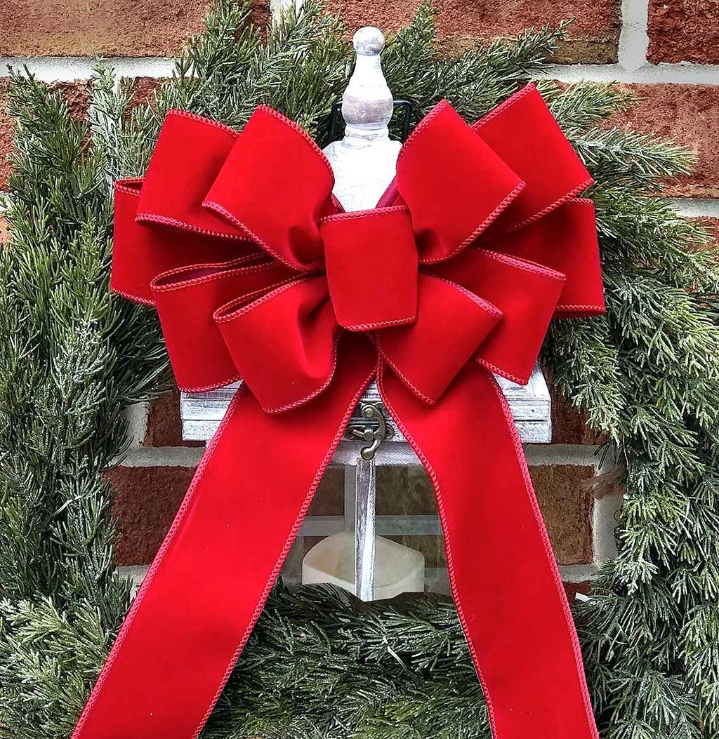 Red Velvet Ribbon 30 Yd Christmas Ribbon Red Wire Cinta de Terciopelo Rojo