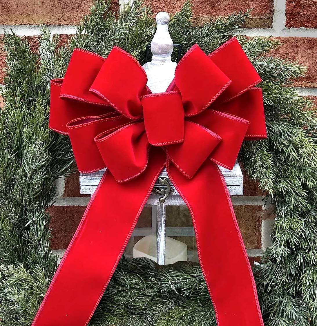 Red Velvet Ribbon 30 Yd Christmas Ribbon Red Wire Cinta de Terciopelo Rojo