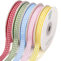5 Color Gingham Ribbon 3/8" X 50 Yd Plaid Ribbons