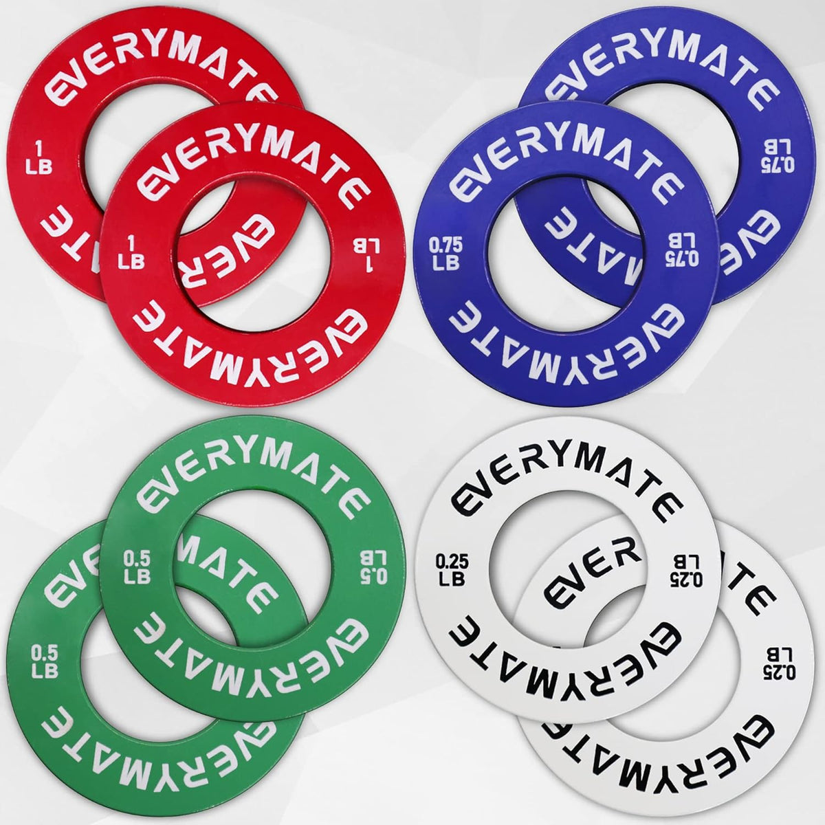 Fractional Micro Weight Plates Set of 8 Weight Plate Pair of 0.25LB 0.5LB 0.75LB 1 LB for Olympic Barbells for