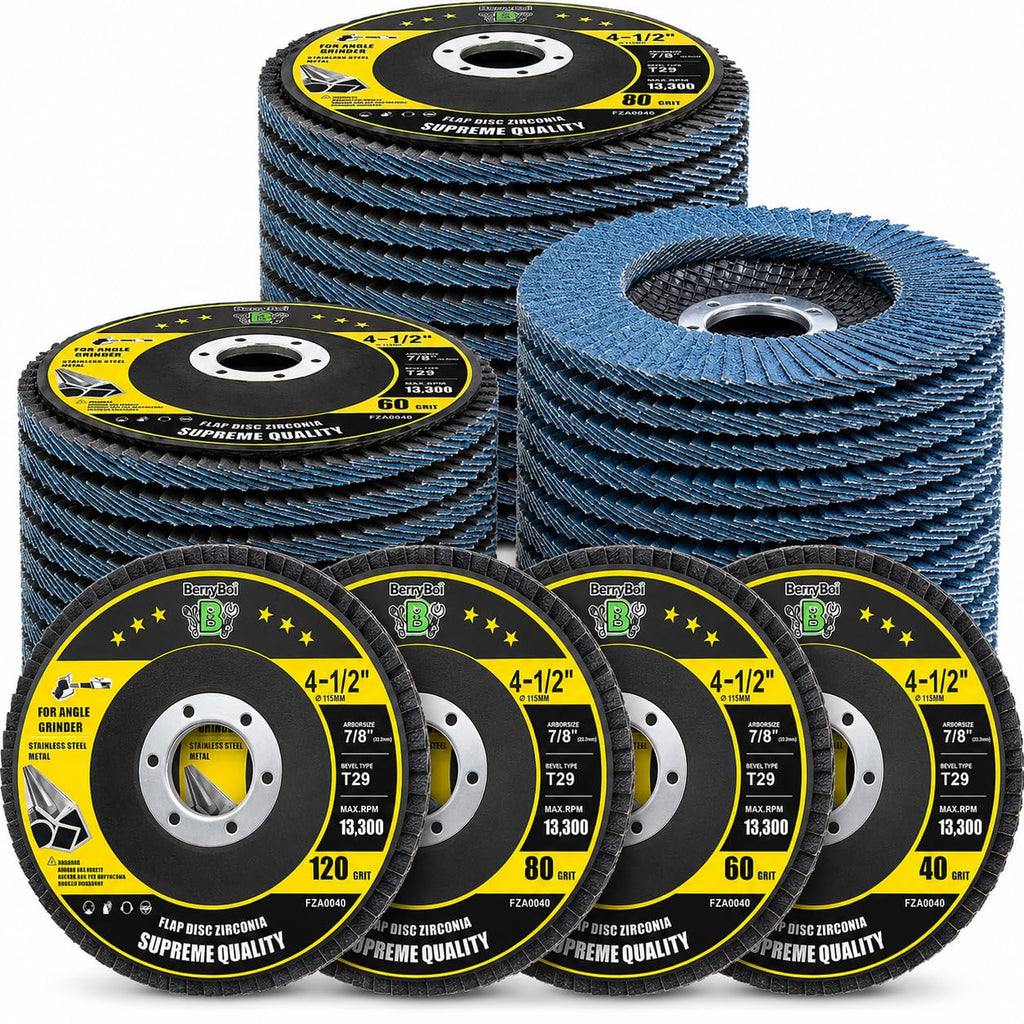 BerryBoi 40 Pack 4-1/2" Zirconia Flap Discs for Angle Grinder