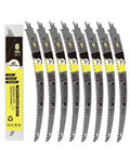15-Inch Japanese Teeth Reciprocating Saw Blades 8PCS, DARTOTEK Curved Edge 6TPI Pruning Blades for Wood, Tree Trimming Cutting, Fits Most Reciprocating Saws(8 of Pack)