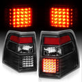 AmeriLite Black LED Replacement Brake Tail Lights Set For 2007-2017 Ford Expedition - Passenger and Driver Side
