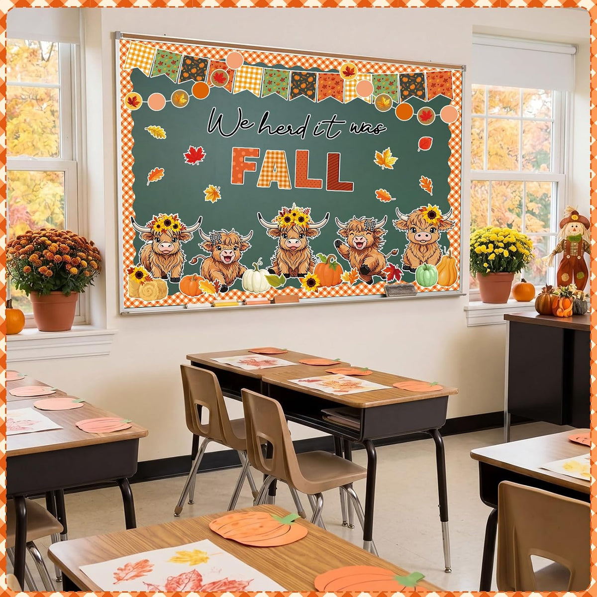 Fall Thanksgiving Bulletin Board Set Autumn Harvest Classroom Decorations Cutout for Door Wall School Supplies