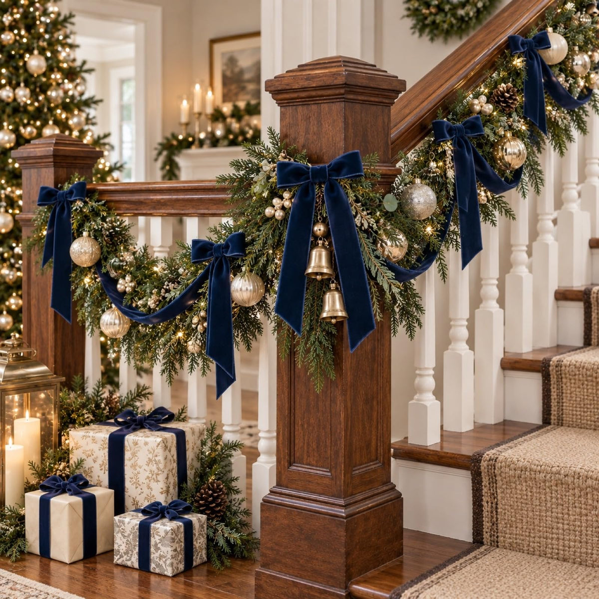 10 Yards Navy Velvet Ribbon for Christmas Tree, 1.5 Inch