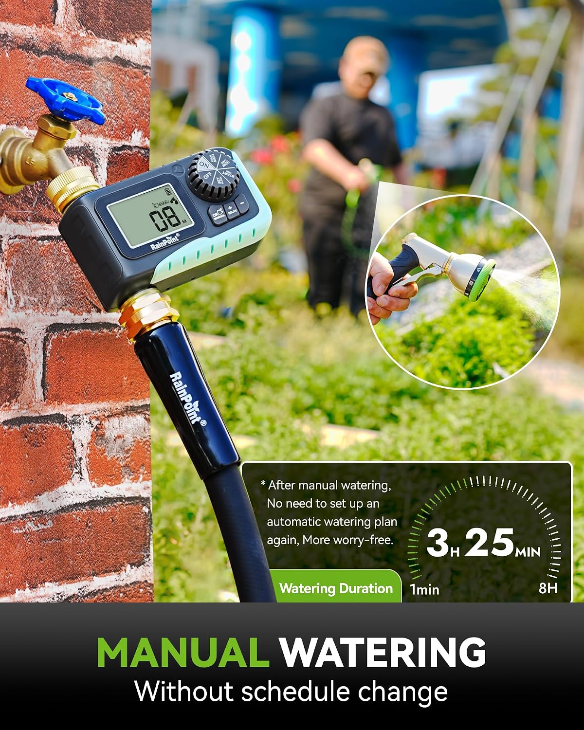 Sprinkler Timer, 100% Metal Pipe Water Timer for Garden Hose, Programmable Hose Controller for Watering, Sprinkler