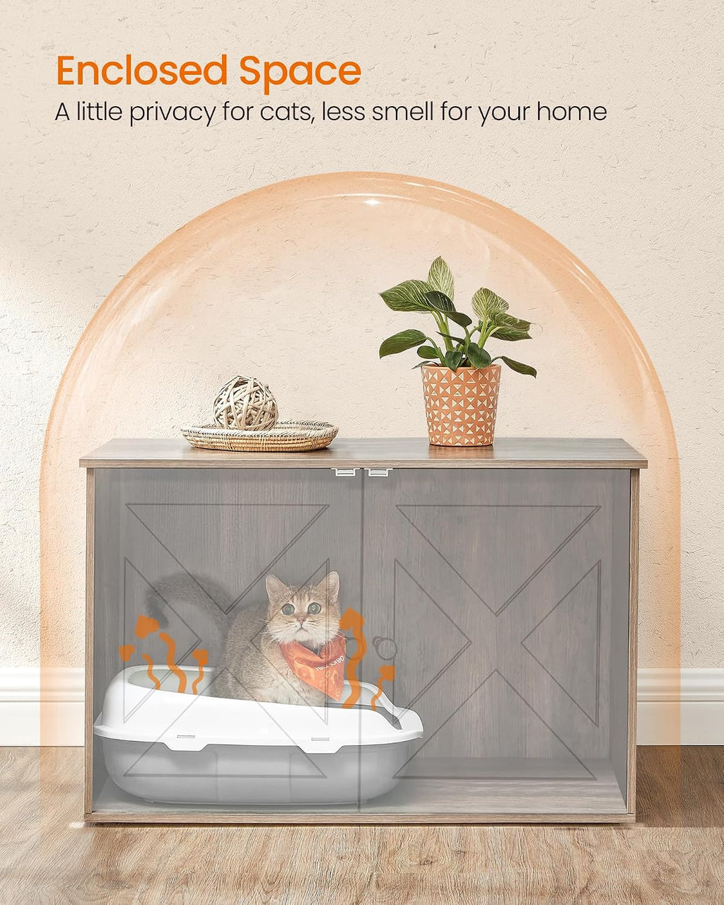 Cat Litter Box Enclosure, End Table, 27.6 x 19.7 x 19.7 Inches