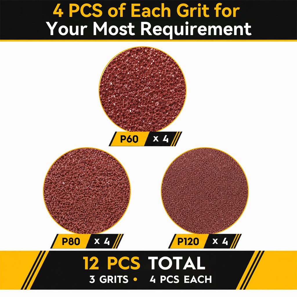3 x 18" Sanding Belt Pack,12 Pcs(4 Each of 60 80 120 Grits) Aluminum Oxide