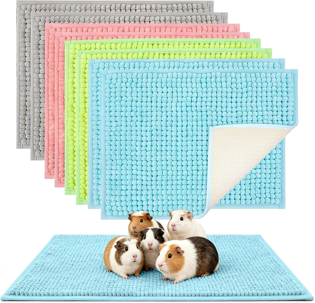 Guinea Pig Cage Liner, 8 Pcs, 16x12 Inch, 4 Colors