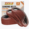 ZXOEJF 1 x 30 Inch Sanding Belts, 20 Pcs 120 Grits Sander Paper