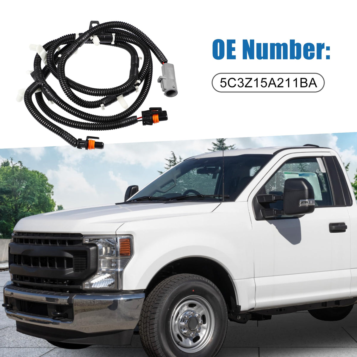 A ABSOPRO Fog Light Wiring Harness 5C3Z15A211BA Wire Connector for Ford F-250 Super Duty 2005-2007