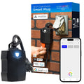 Matter Outdoor Smart Plug, 2 Individual Grounded Outlets, Black | Matter Compatible, Weatherproof, Independently