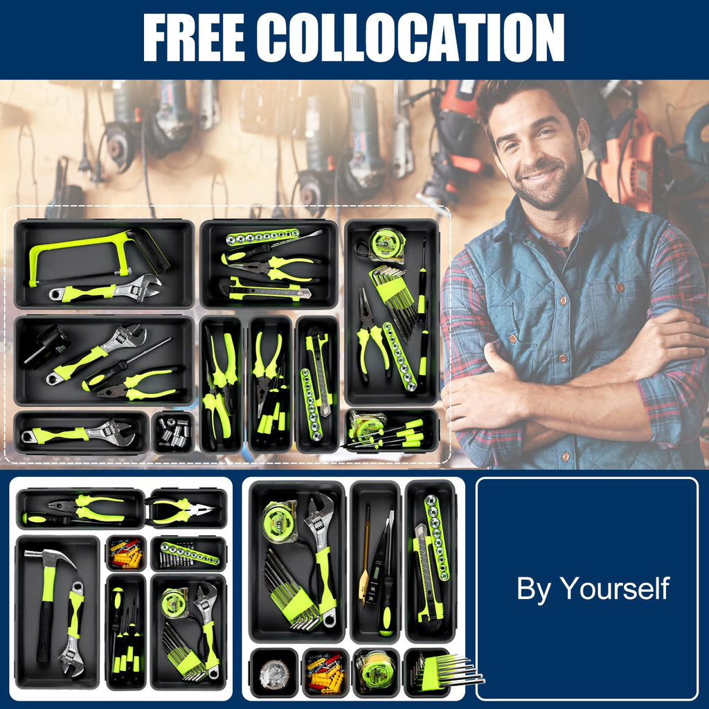 【LARGE SIZE】【68PCS】Tool Box Organizer Tray Divider, 【5 Size】Toolbox Desk Drawer Organizer, Organization and Storage
