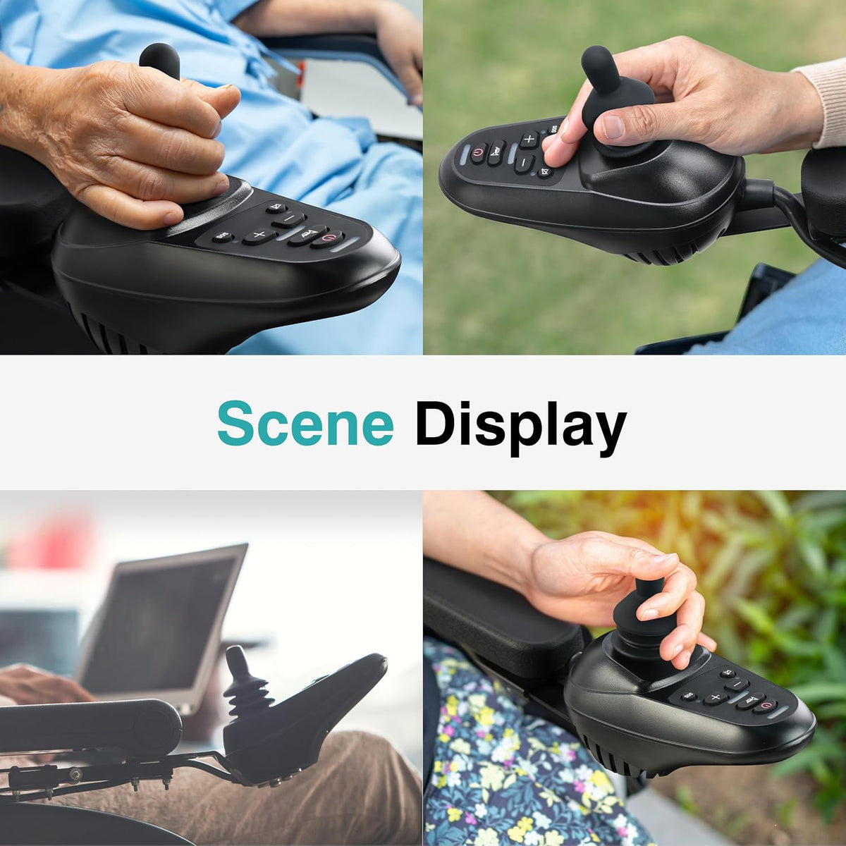 4 Pack Electric Wheelchair Joystick Cover Replacement – Universal Power Chair Controller Knob with Rubber Gaiter Boot for Mobility Scooter & Electric Wheelchair Accessories, Black