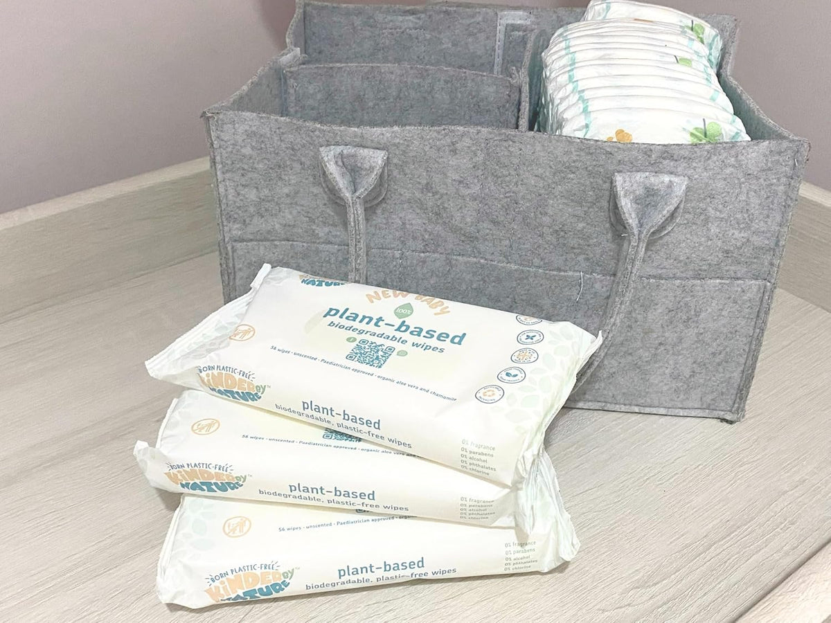Kinder by Nature Plant Based Baby Wipes - 100% Biodegradable & Compostable, 224 Count (4 Packs of 56) - 99%