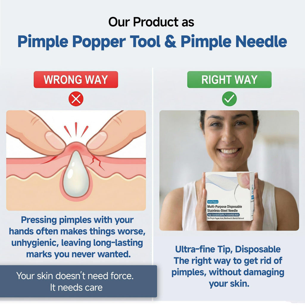 Versatile & 𝐒teril𝐞 Disposable Stainless-Steel Needle, Pimple Popper Tool