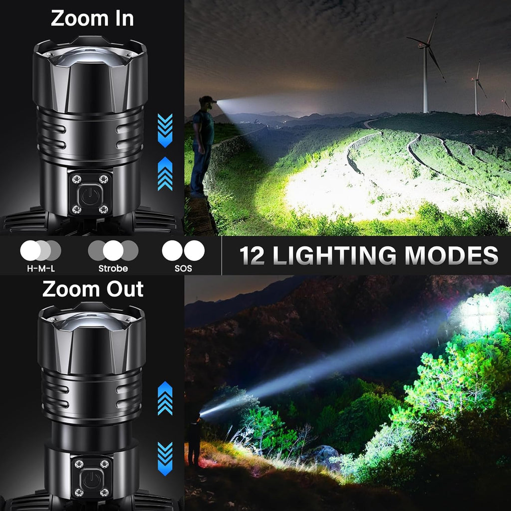 Rechargeable LED Headlamp 99000 High Lumens,95 Hours Long Lasting