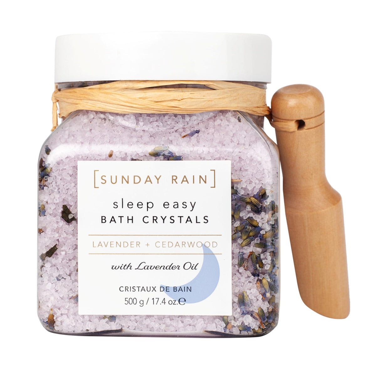 Sleep Easy Bath Crystals - Lavender and Cedarwood - Natural Bath Salts - with Lavender Oil - Includes Scooper - Vegan
