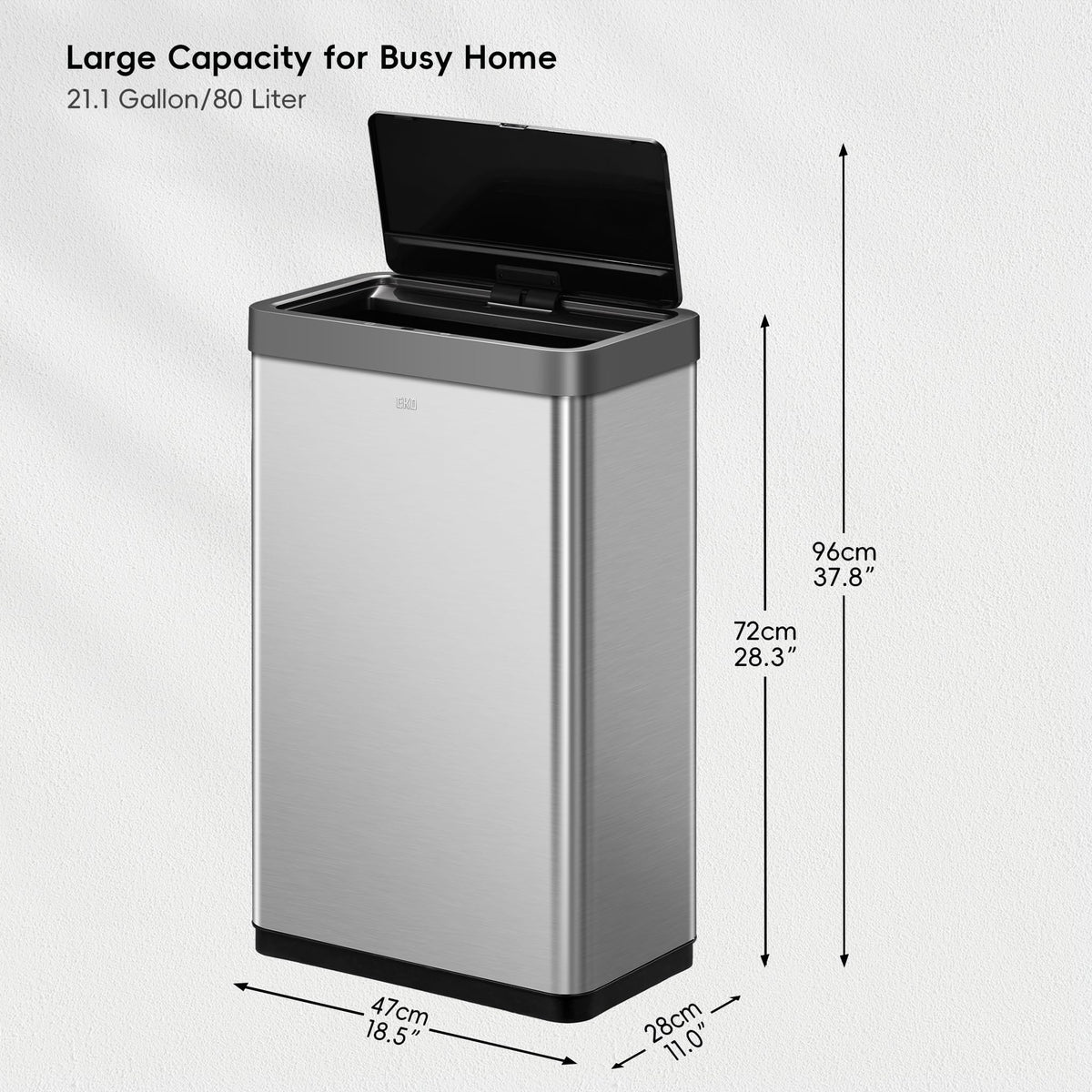 Mirage X 80 Liter / 21.1 Gallons Motion Sensor Trash Can or Recycling Bin, Automatic Large Kitchen Trash Can